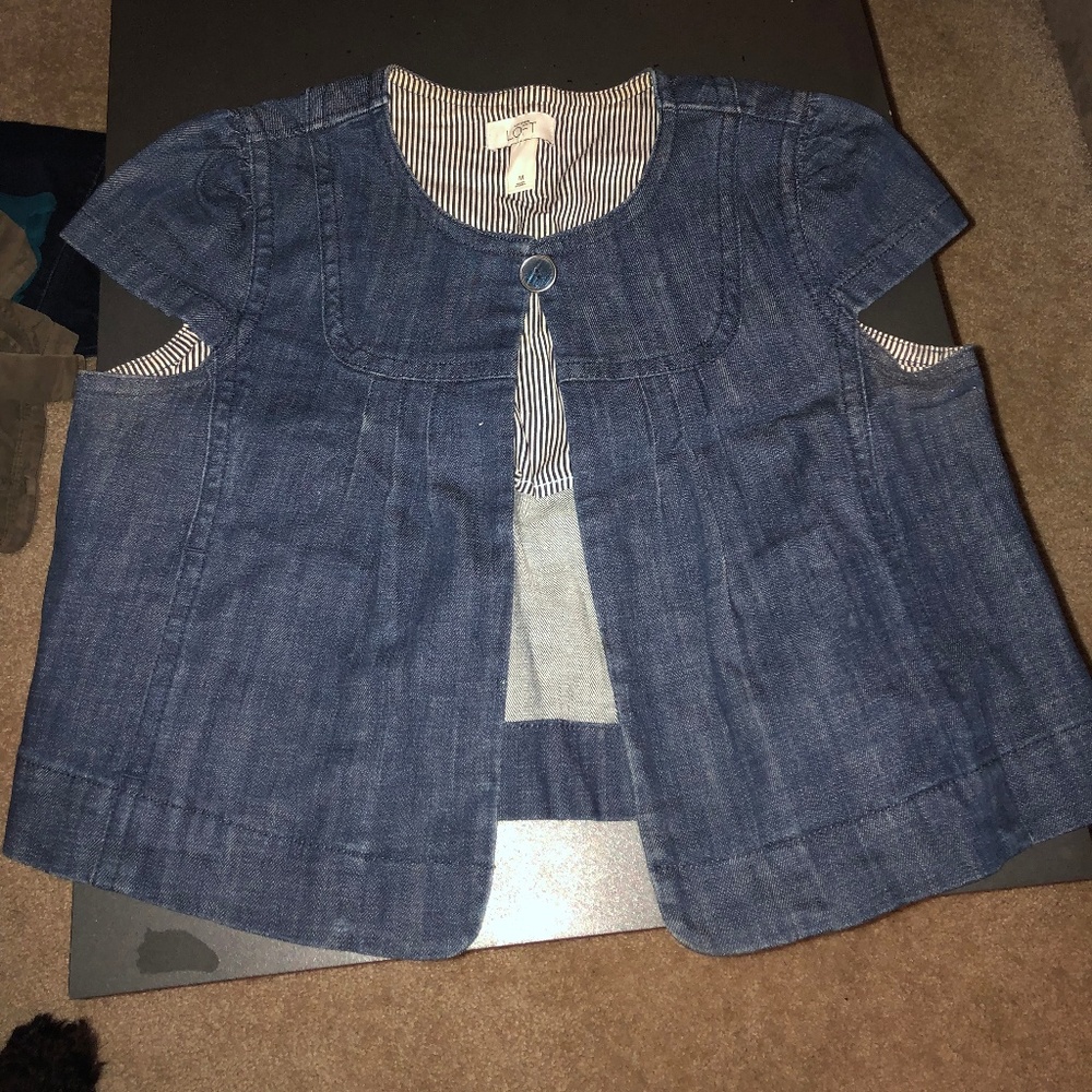 Cropped, Cap Sleeve, Jean jacket